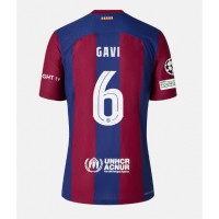 Barcelona Paez Gavi #6 Domáci futbalový dres 2023-24 Krátky Rukáv